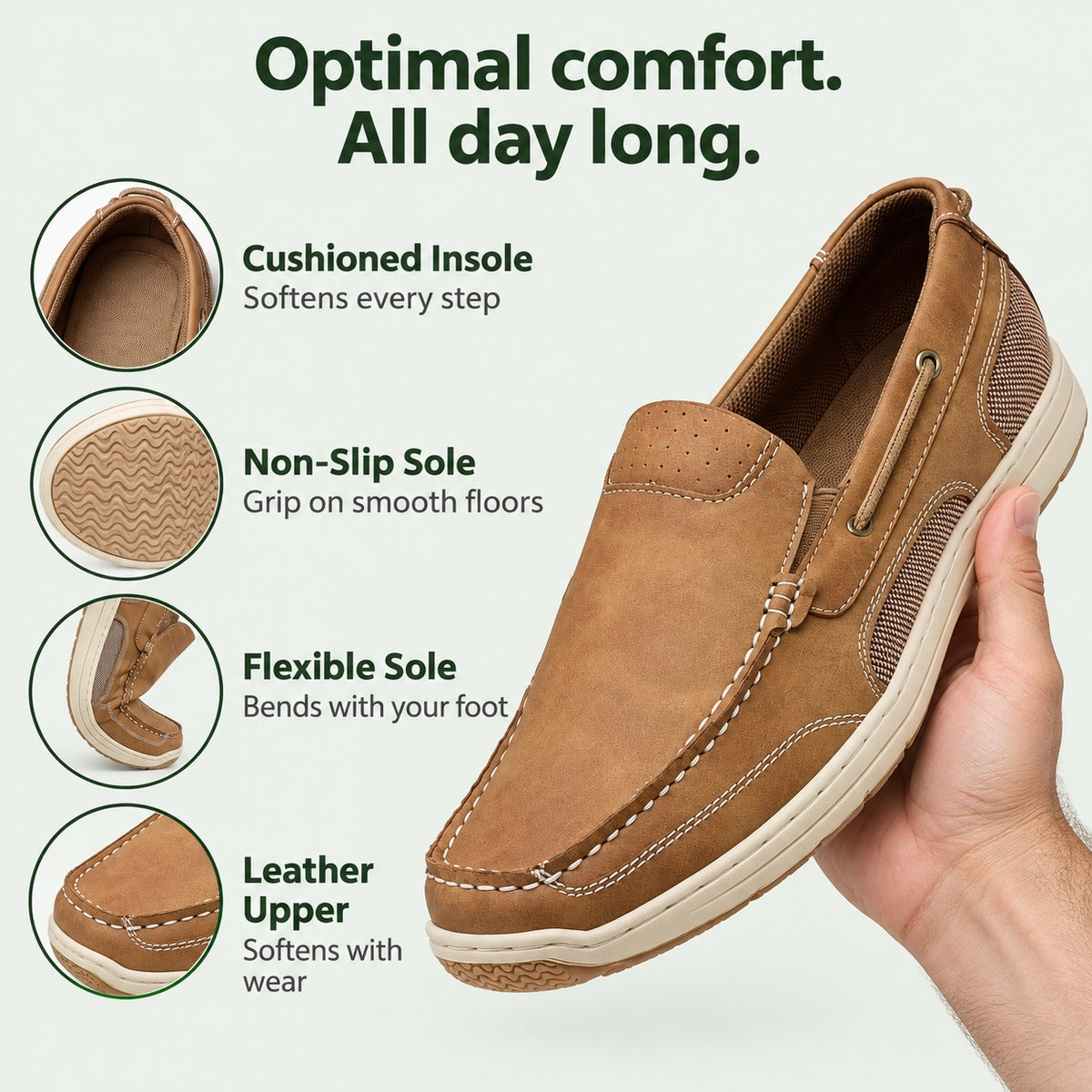 Wayne – Men's Non-Slip Loafers, features