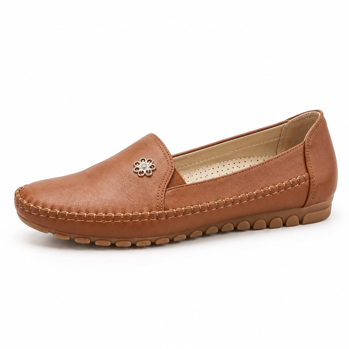 White – Women's Slip-On Loafers in Khaki