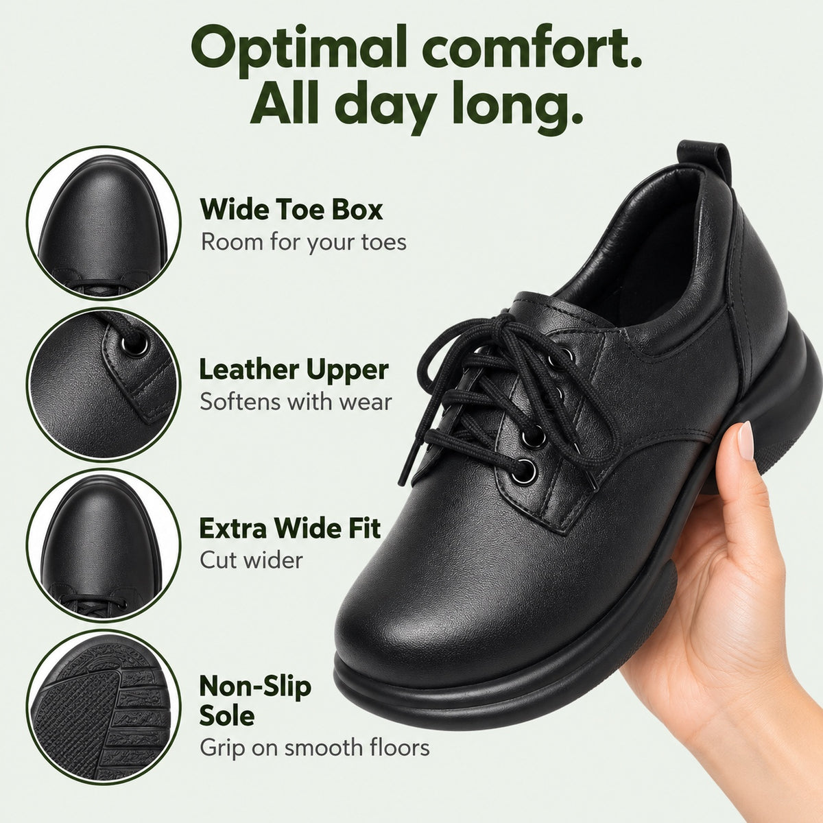 Winifred – Women's Wide Toe Box Shoes, features