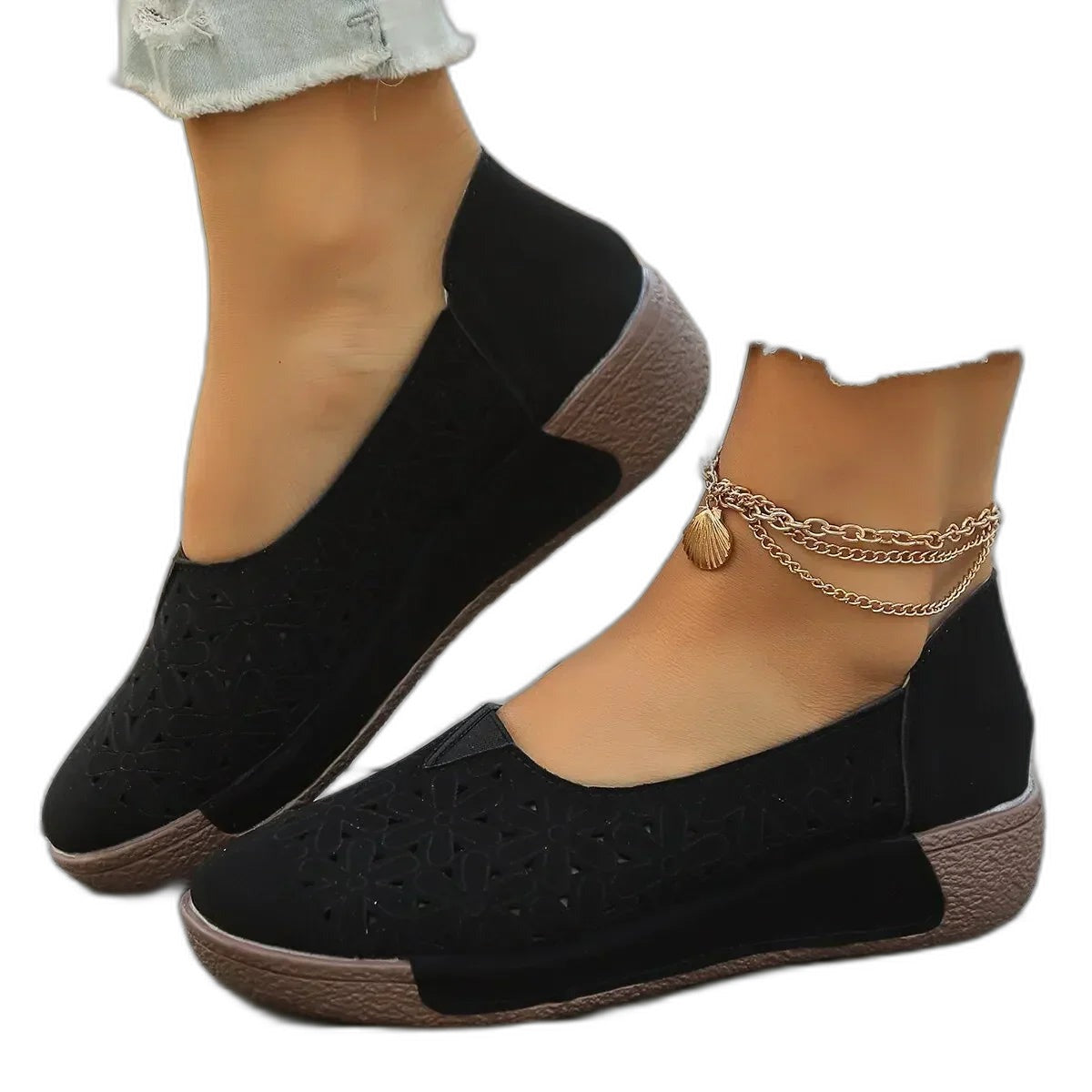 Debra – Mocasines sin cordones para mujer, fáciles de poner y quitar