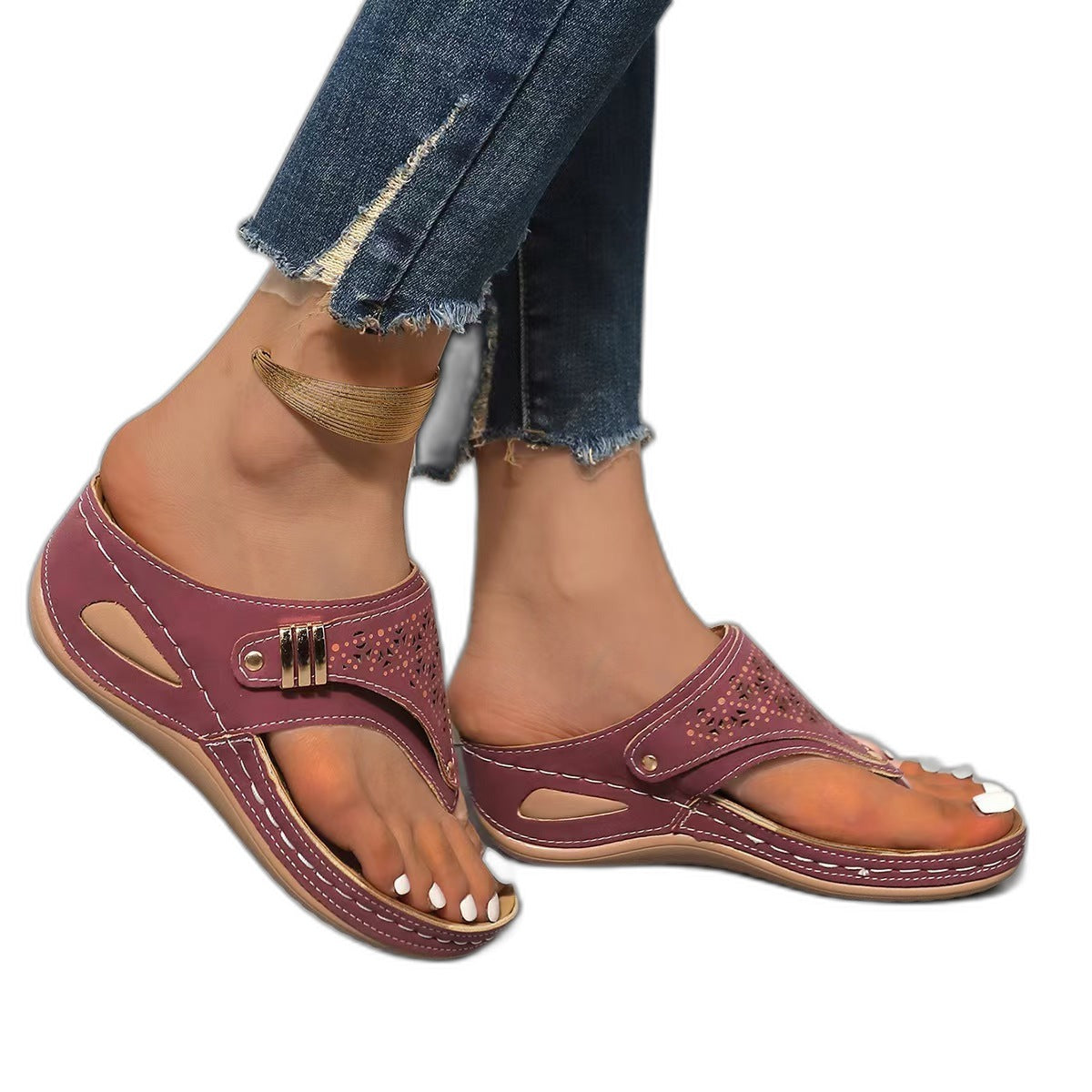 Nicole – Sandales pour femme à bout large avec ajustement réglable