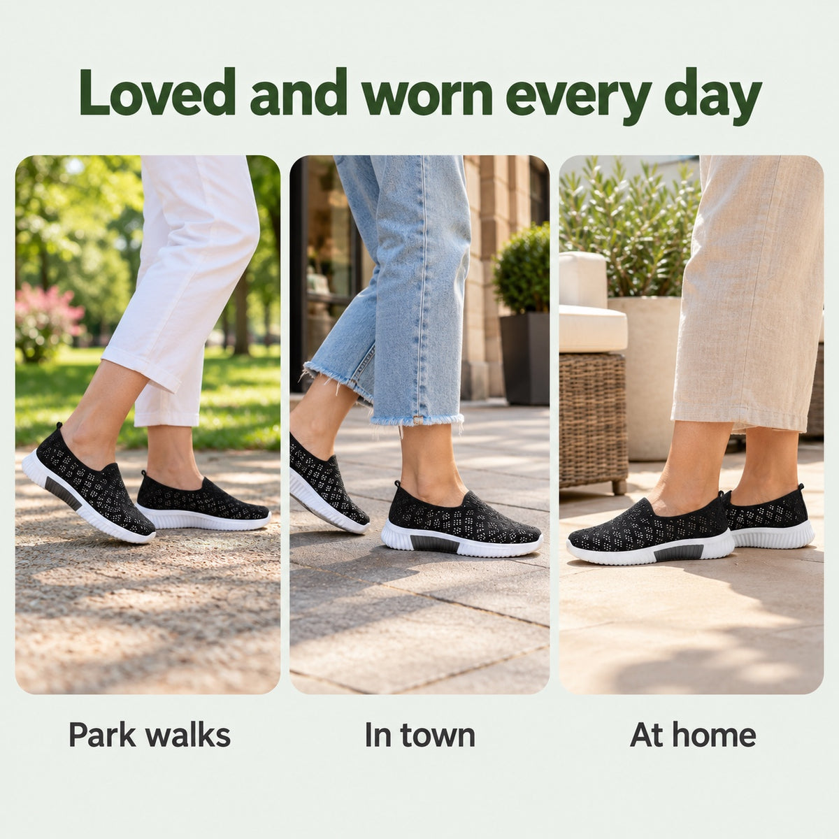 Wood – Unisex Wide Toe Box Sneakers, worn every day