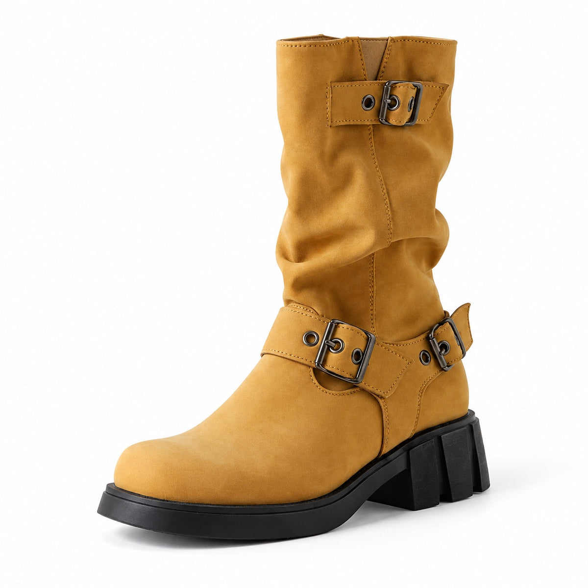 Wright – Women's Wide Calf Boots in Yellow