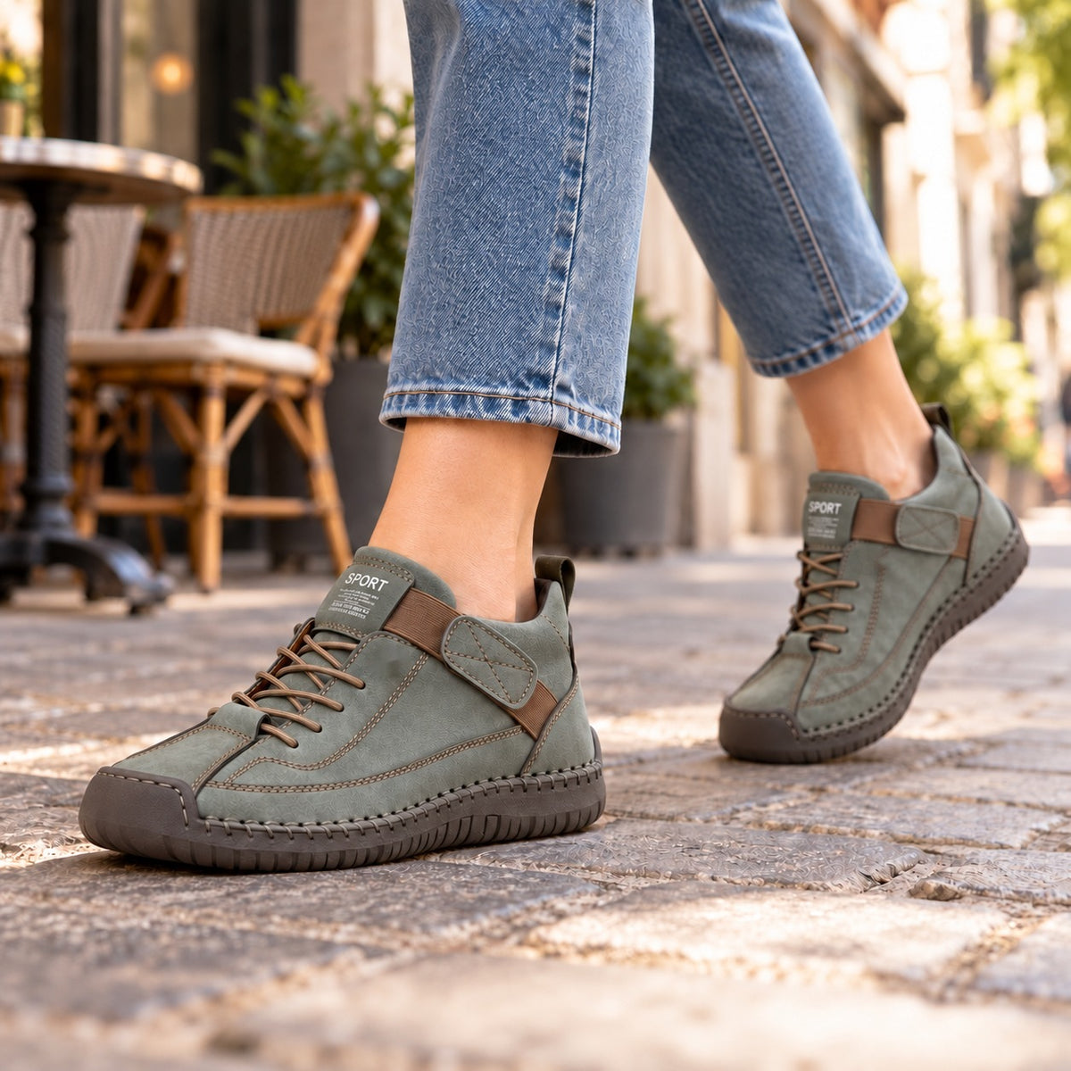 Zimmerman – Women's Orthopedic Sneakers, worn on a walk